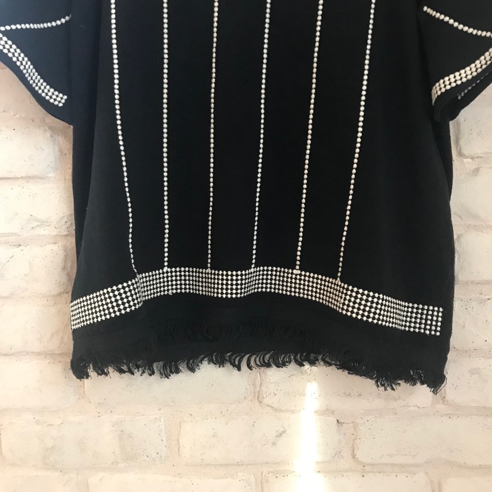 🥳HP🥳THML Black Short Sleeve White Dots Tassels L - Picture 8 of 12